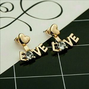 LOVE Crystal Metallic Earrings